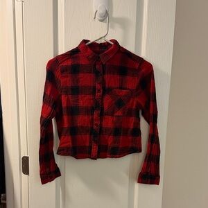 Atmosphere Womens Plaid Red and Black Checkered Shirt